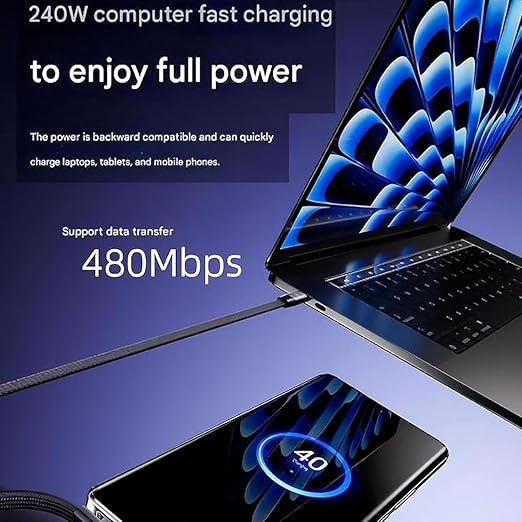 240W 2-in-1 C to C Cable with Phone Stand