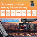 Three Lens Night Vision Car Dash Cam with DVR