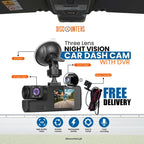 Three Lens Night Vision Car Dash Cam with DVR